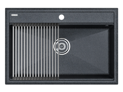 Кухонная мойка + коландер Paulmark PM117551-DG+R375-BS 75х50 цвет серый